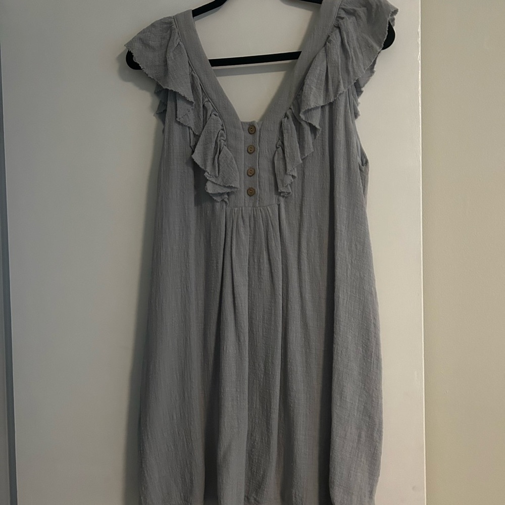 Blue/Grey linen mini dress